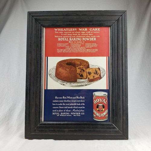 Antique Royal Baking Powder Wheatless World War Cake WW1 Advertising Sign WWI
