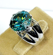Stunning 10 Ct Blue Diamond Ring Great Shine VVS1 Certified Men's Ring