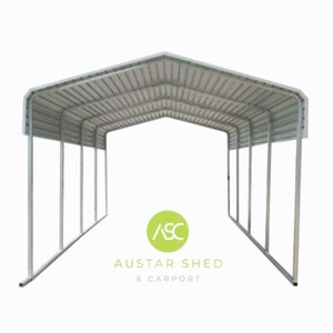 Brand New Galvanised Pole Large Carport 3 3mx6m 3 55m High Roof
