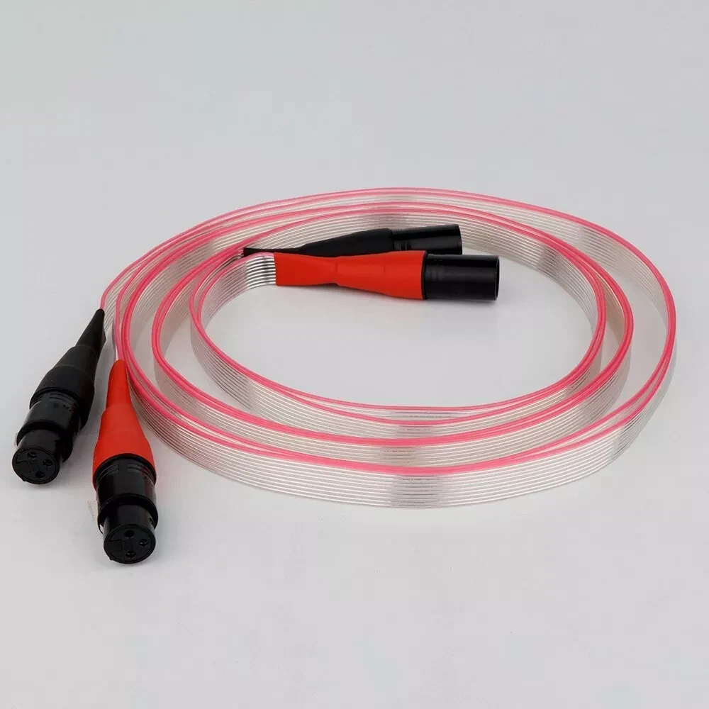 NEW BALANCE Coppia Cavo XLR Bilanciato Piatto Placcato Argento HIFI Audio Balance Segnale Wire