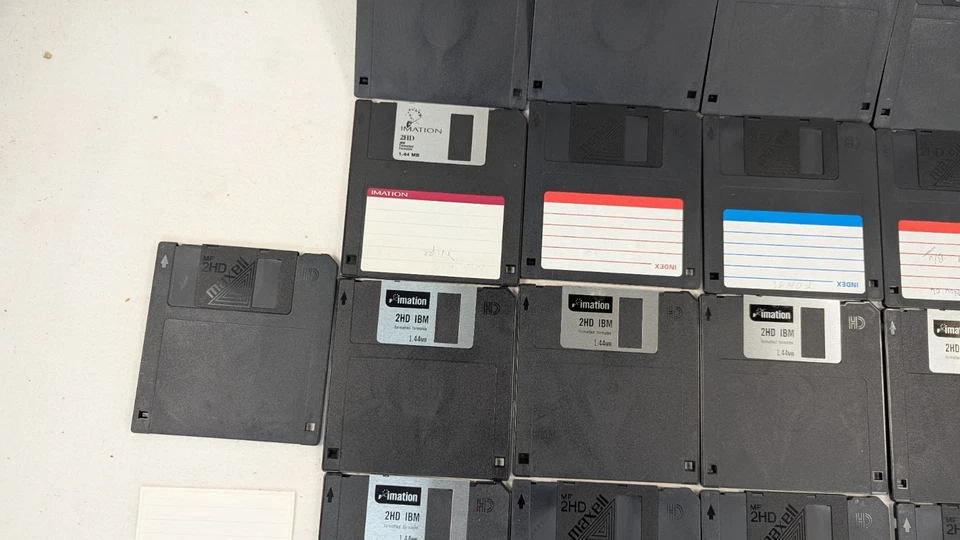 18 x Maxell MF2HD,Imation IBM 2HD 1.44MB Micro Floppy Disks, Used & New - image 3 of 4