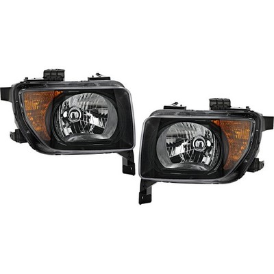 Left and Right Headlights For Honda Element 2007-2008 Halogen EX LX Black Bezel