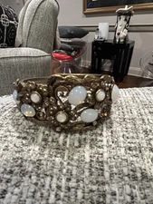 Sweet Romance Moonstone Stone Cuff Bracelet