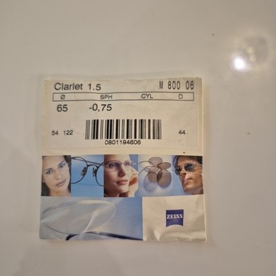 Zeiss Einfokalglas Cr39 Neu Sf -0,75 Durchmesser 65