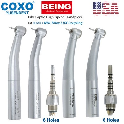 BEING/COXO Dental Fiber Optic High Speed Handpiece LED Coupler 6 Hole Fit KAVO