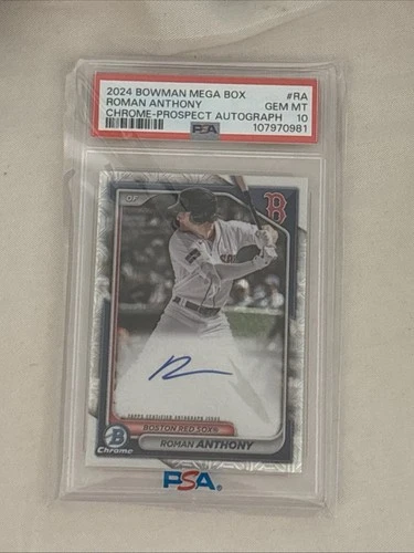 Roman Anthony 2024 Bowman Chrome Mega Box Prospect Auto PSA 10