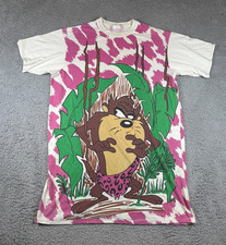 Rare Vintage Taz Tasmanian Devil Looney Tunes 1995 Shirt 90s AOP Sleepwear