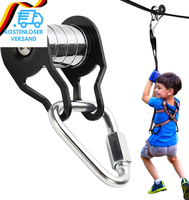Seilrolle FüR Slider Slacklin-E, Seilrutsche Umlenkrolle Seilrolle Mit Karabiner
