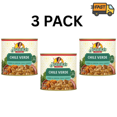 Juanita's Foods Pork Chile Verde 25 oz Cans Pack of 3 Free Shipping