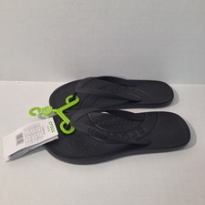 Crocs Flip Black Flip Flops Unisex 5/7 Unique Crocs Crocodile Print On Tread