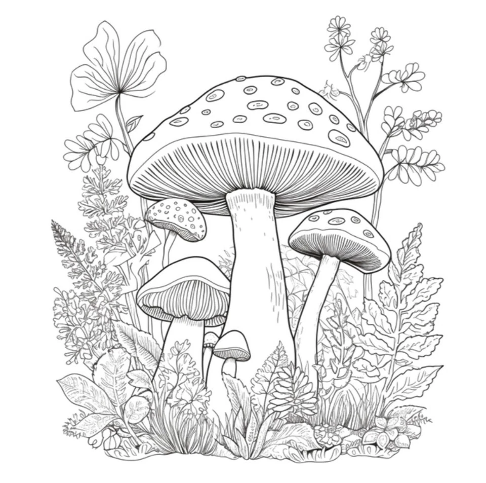 Libro de Colorear para Adultos “Mi Reino Fungi”| Setas, Mindfulness y Relajación - Imagen 4 de 4