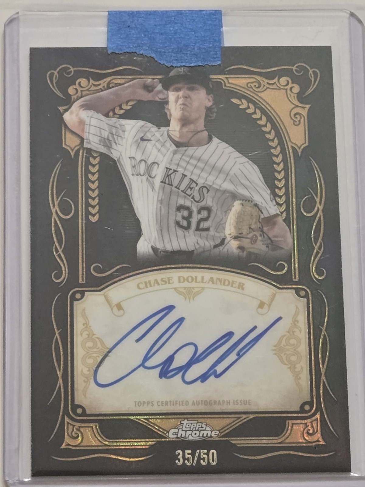 2026 Topps Chrome MLB Chase Dollander Ink Strokes Gold Auto /50  Rockies view 12