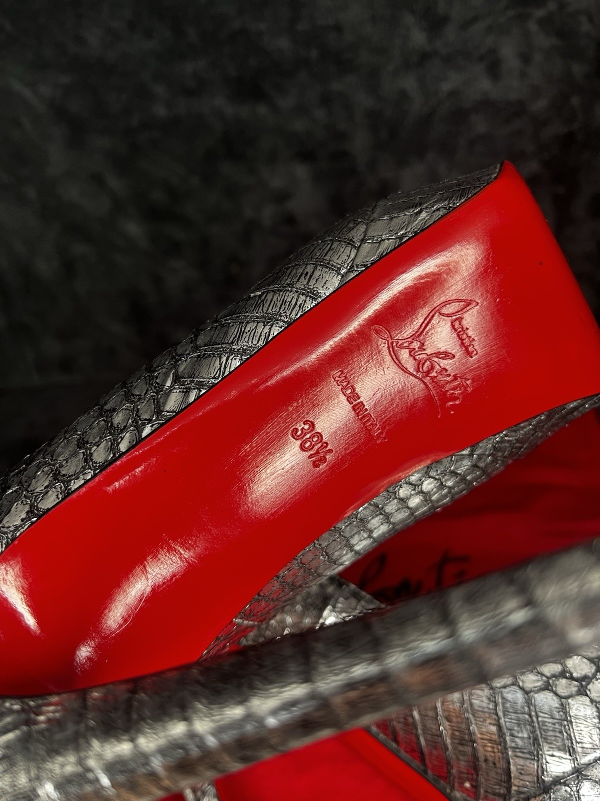 Christian Louboutin Python Silver Platform Pumps … - image 18