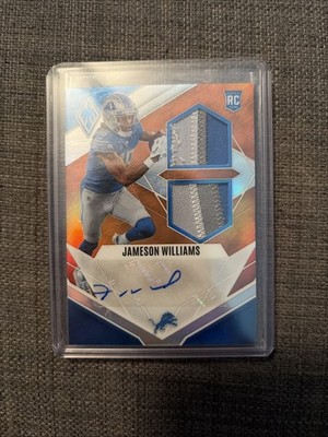 2022 Panini Phoenix Jameson Williams RPA /50 3 Color Patch! Detroit Lions
