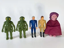 Vintage 1978 Mattel Battlestar Galactica Lot: Starbuck, Ovions, Leader, & Adama