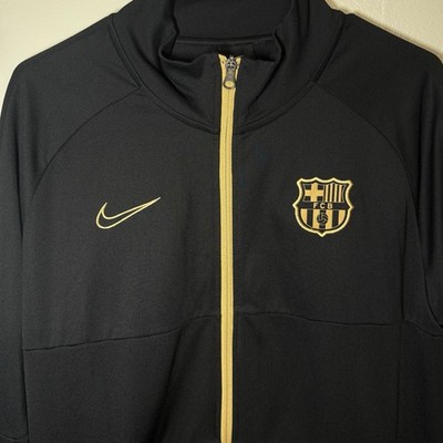 Nike Fc Barcelona Jacket Black/Gold 2020-21 Zip Up Size Large | eBay