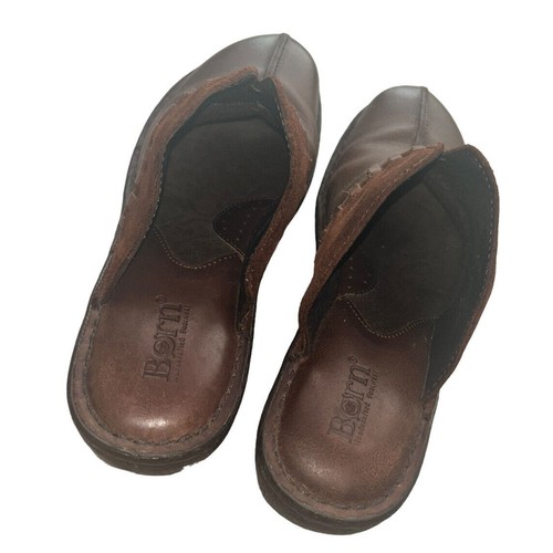 Born Women's Size 9 Brown Slip On Clogs Heeled Walking Comfort Shoes B64716 - Picture 6 of 15