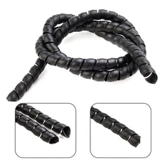 Black Hydraulic Hose Guard / Cable  for PROTECTION / Spiral Wrap - 1m ID 8mm New