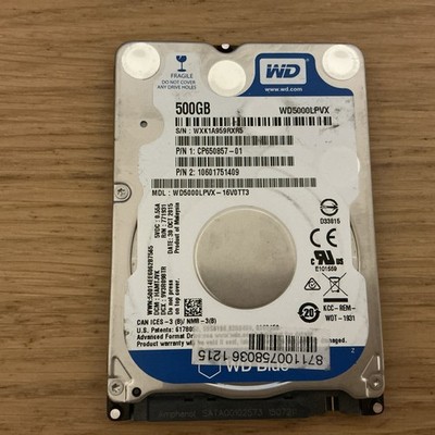 Western Digital WD Blue WD5000LPVX-22V0TT0 500GB 2,5'' Laptop Festplatte SATA