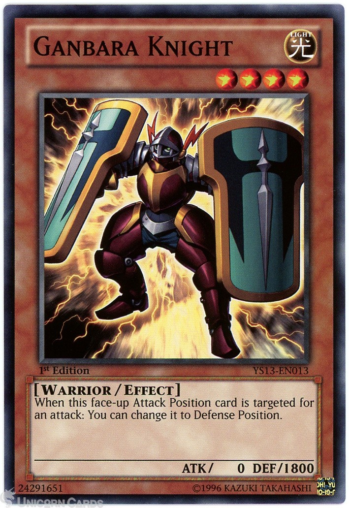 YS13-EN013 Ganbara Knight 1st Edition Mint YuGiOh Card