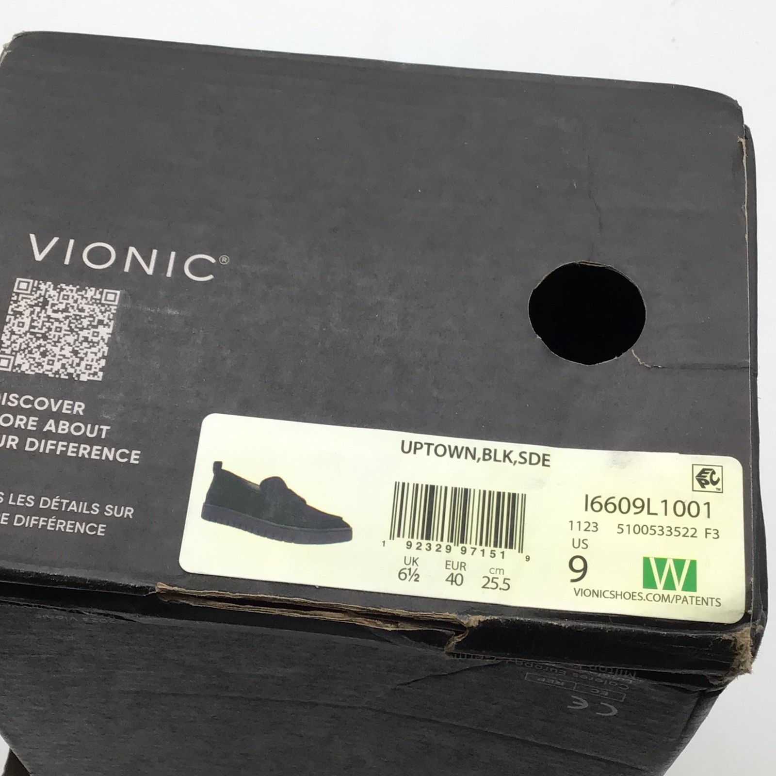 Vionic Uptown Black Suede Loafer Comfort Shoes Womens Size 9 W - New