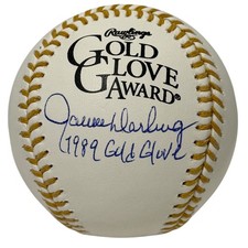 Ron Darling Signed Gold Glove Baseball w/ 1989 Gold Glove JSA Witness COA