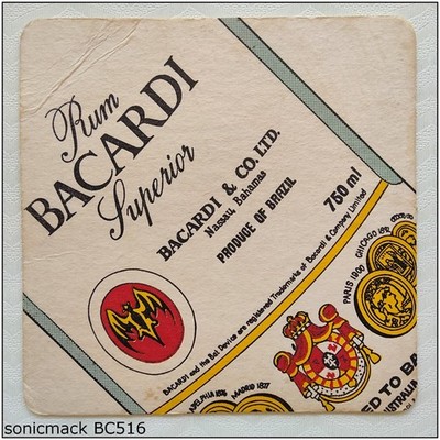 Bacardi Rum Superior Coaster (A) (B516)