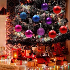 24 Pcs Colorful Christmas Ball Ornaments Shiny Glitter Tree Decoration Gift
