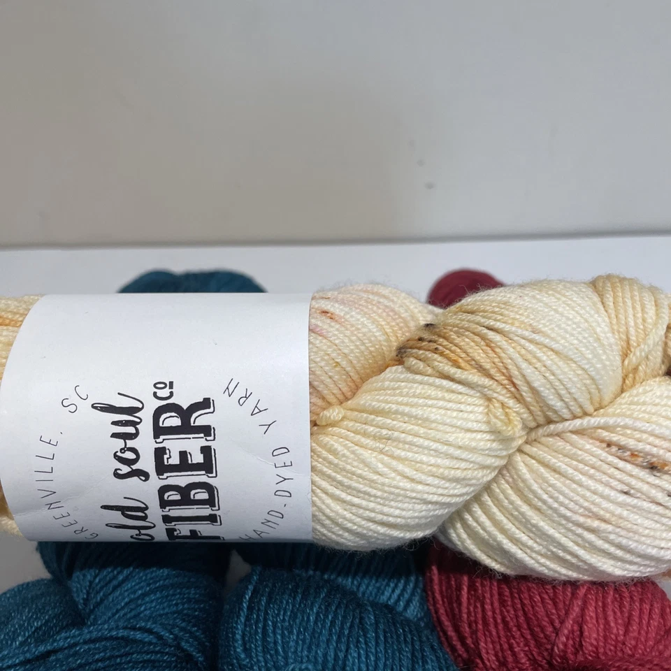 Old Soul Fiber Yarn 100% Superwash Merino Wool Fingering Weight Lot of 4 Skeins - Image 2 of 4