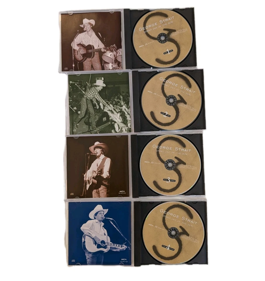 Vintage 1995 George Strait 'Strait Out Of The Box' 4 CD Box Set Booklet Country Foto 3 de 4