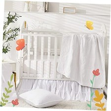 Brandream Juego de ropa de cama para cuna de beb , 6 piezas, 6-piece Blanco