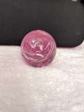 vintage glass paperweight stunning pink and white ocean swirl 6cm high