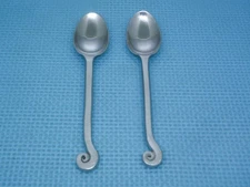 Pier 1 Imports LILY PII8 Set of 2 Teaspoons 6 7/8" Swirl Scroll Handle Flatware