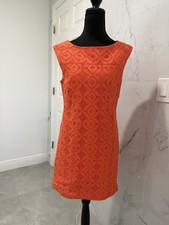 Trina Turk Dress Size 4 Lined, Cotton Lace Sleeveless, Boat Neck