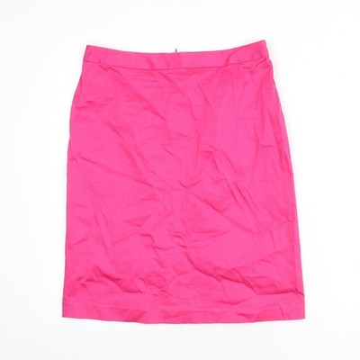 La Redoute Damen rosa Baumwolle gerade & Bleistiftrock Größe 12 Reißverschluss