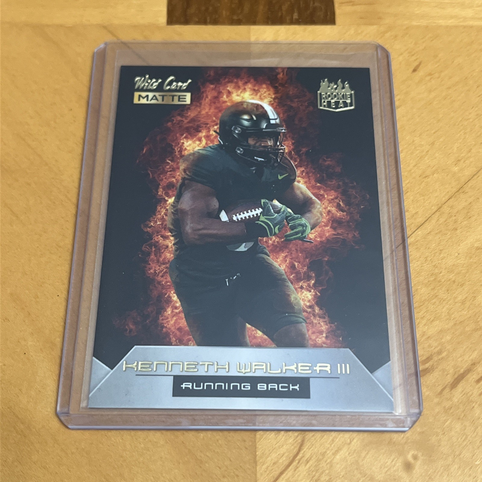 Kenneth Walker III Wild Card Matte Black Draft Pick Rookie Heat #18 Orange