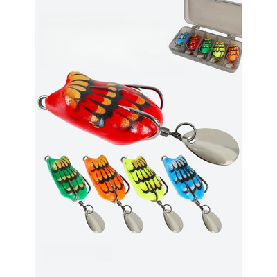5er Pack Floating Frog Köder für Barschköder mit Noise Maker zum Oberflächen