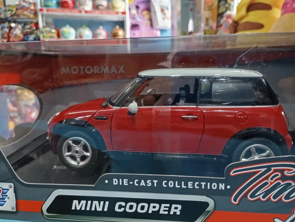 Modellino auto die cast collection MINI COOPER 2000 RED/WHITE 1:18 MotorMax - Immagine 2 di 4