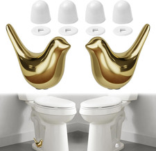 2Packs Ceramic Gold Birds Toilet Bolt Caps  4Packs Universal Toilet Bolt Covers