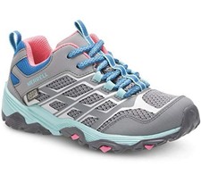 Merrell Moab Low Girl's Size 3M Waterproof Hiking Running Shoes Gray