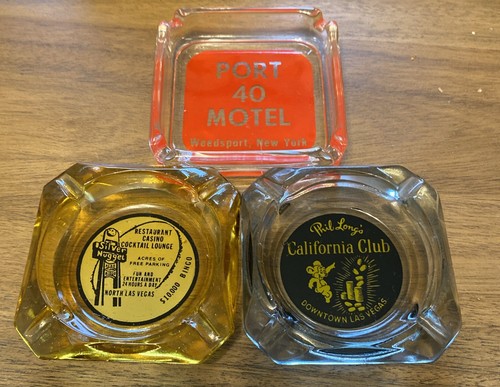 Set Of 3 Vintage Motel & Casino Ashtray’s New York Las Vegas
