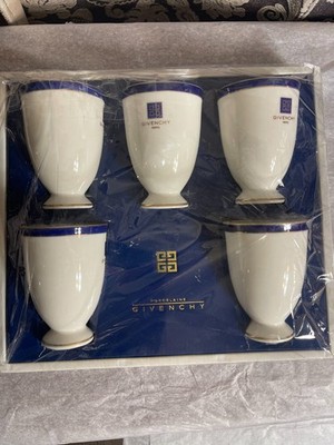 Set of 5 Givenchy Paris Yamaka Porcelain Cups Elegant Designer Tableware