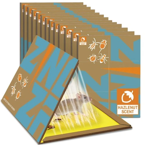 Sticky Mouse Traps Glue Boards 10-PK, 3X Faster Catch with Built-in Hazelnut ... - product listing photo