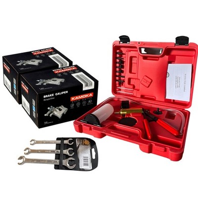 2x KAMOKA Bremssattel Vorne + Bremsenentlüftungs Satz für FIAT 500 595 695 500C