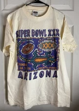 1990s Vintage Super Bowl XXX Sun Devil Stadium T Shirt Tultex Size Large Mens