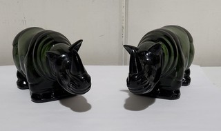 Vintage Pair of Avon Rhinoceros Tai Winds Aftershave Empty Bottles