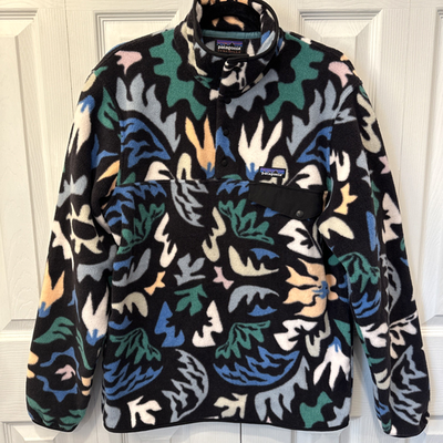 NWT Patagonia Synchilla Snap-T Pullover Men's Medium Kaleido Black
