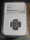 1943-P steel Lincoln Wheat Cent GRADED NGC AU 58