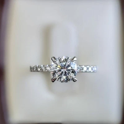 Round Cut 2.80 Ct IGI Certified Lab Grown Diamond Engagement Ring 18K White Gold - Image 1 of 4