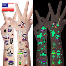 320PCS Glow in the Dark Halloween Temporary Tattoos, Waterproof Scary Removable
